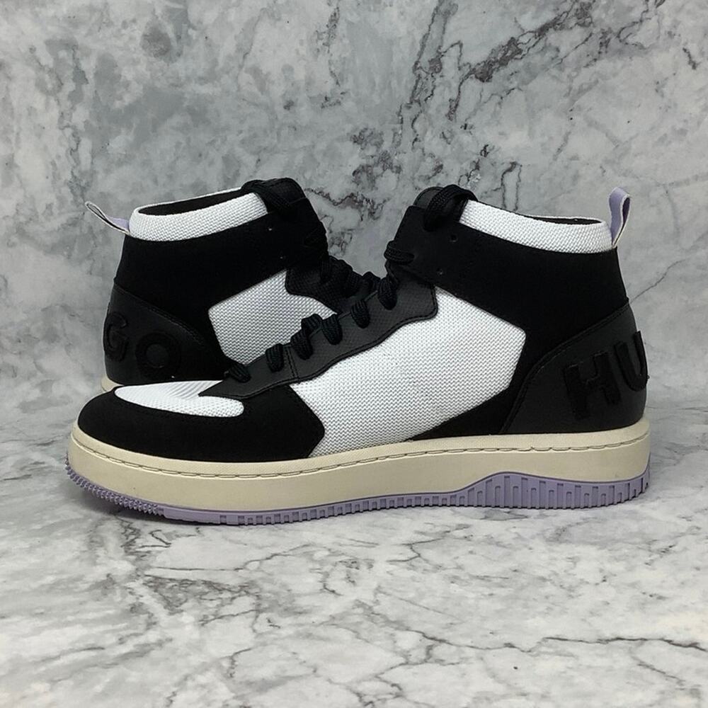 Hugo Men's Size 11 Kilian Hito Pume Mid Trainers Black White Sneakers Shoes B2-2 - Picture 6 of 9